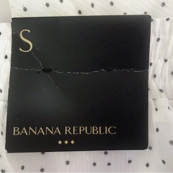 BANANA REPUBLIC Polka Dot Chiffon Skirt NWT Small Black White - Picture 6 of 8